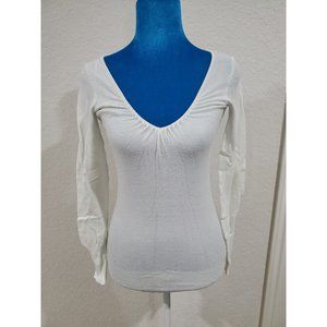 Clockhouse Creme V-neck Knit Sweater Size XS